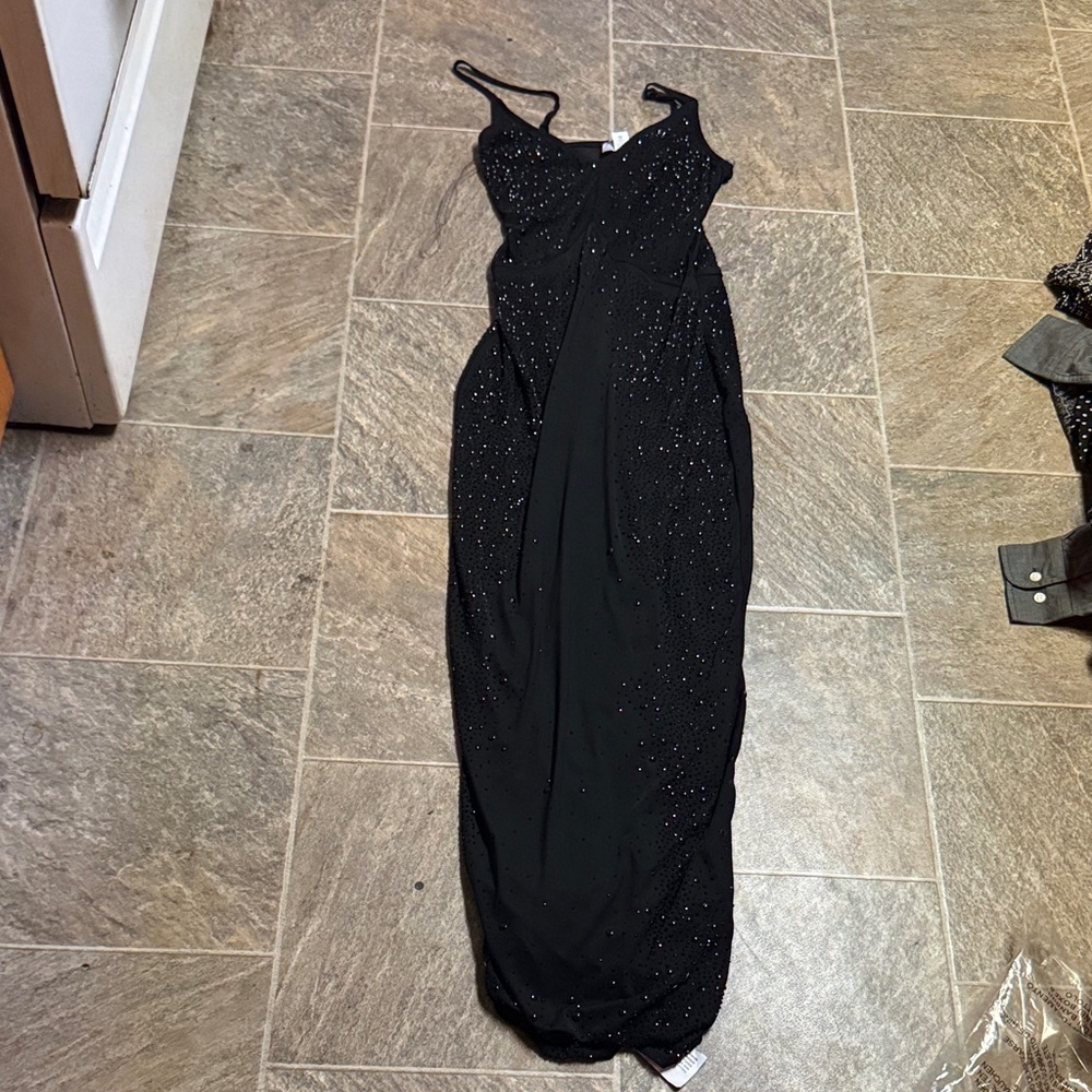 ASOS Black Maxi Dress with Sparkle Detail